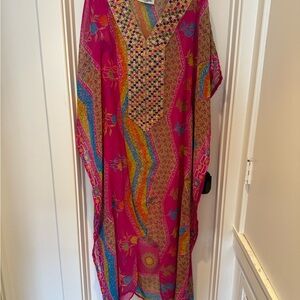 Vibrant Pink Multicolor Women's Kaftan